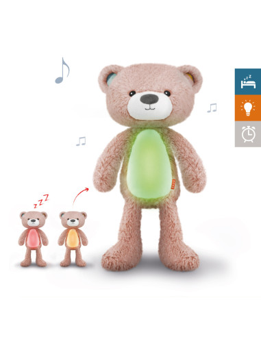 ZA-BRODY-03,Ursuletul Brody Antrenor de Somn Muzical cu Lumina, Roz,Zazu Kids