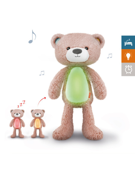ZA-BRODY-03,Ursuletul Brody Antrenor de Somn Muzical cu Lumina, Roz,Zazu Kids