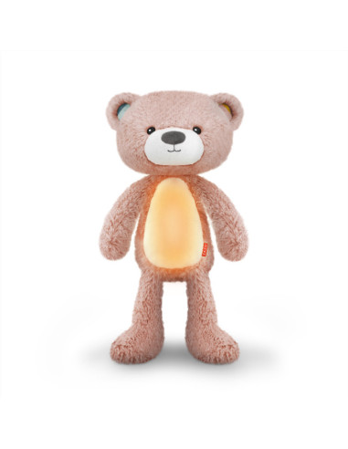 ZA-BRODY-03,Ursuletul Brody Antrenor de Somn Muzical cu Lumina, Roz,Zazu Kids