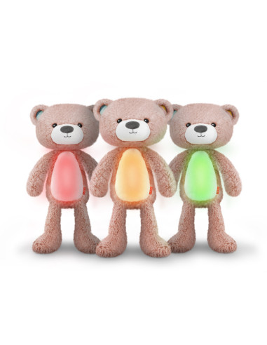 ZA-BRODY-03,Ursuletul Brody Antrenor de Somn Muzical cu Lumina, Roz,Zazu Kids