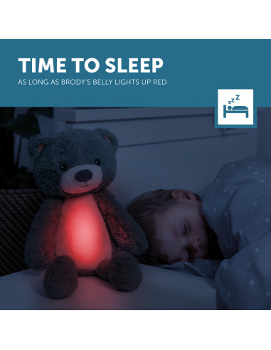 ZA-BRODY-02,Ursuletul Brody Antrenor de Somn Muzical cu Lumina, Bleu, Zazu Kids