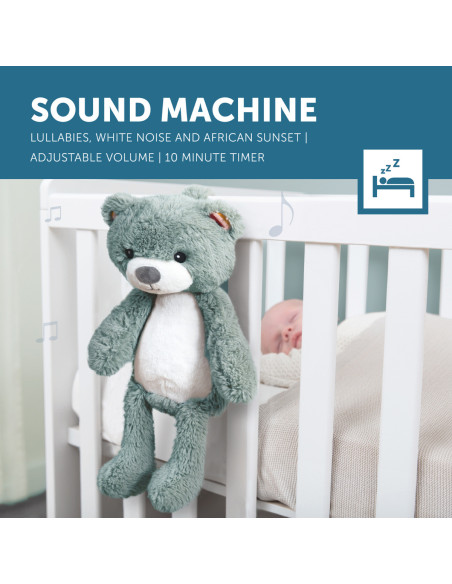 ZA-BRODY-02,Ursuletul Brody Antrenor de Somn Muzical cu Lumina, Bleu, Zazu Kids