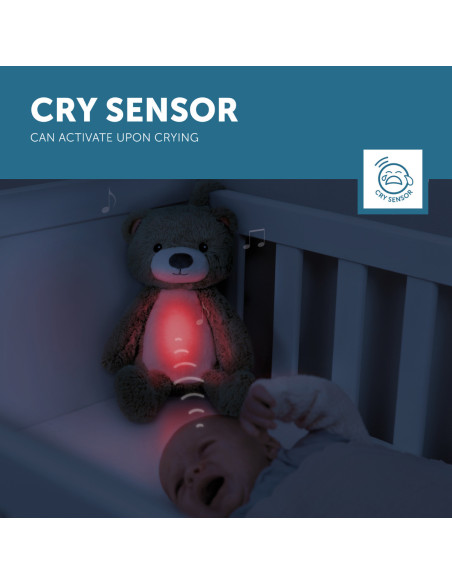 ZA-BRODY-02,Ursuletul Brody Antrenor de Somn Muzical cu Lumina, Bleu, Zazu Kids