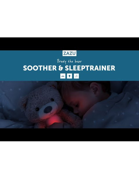ZA-BRODY-02,Ursuletul Brody Antrenor de Somn Muzical cu Lumina, Bleu, Zazu Kids