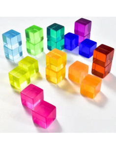 Bauspiel-0120,Set 20 cuburi acrilice luminoase, Bauspiel