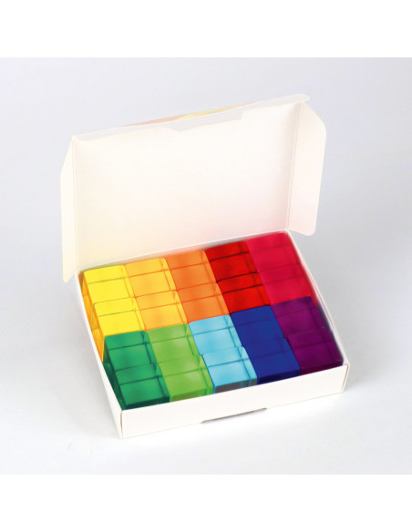 Bauspiel-0120,Set 20 cuburi acrilice luminoase, Bauspiel