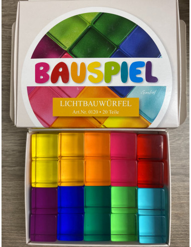Bauspiel-0120,Set 20 cuburi acrilice luminoase, Bauspiel