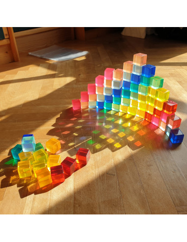 Bauspiel-0120,Set 20 cuburi acrilice luminoase, Bauspiel