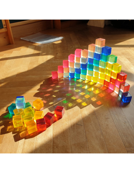 Bauspiel-0120,Set 20 cuburi acrilice luminoase, Bauspiel
