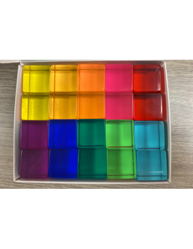 Bauspiel-0120,Set 20 cuburi acrilice luminoase, Bauspiel