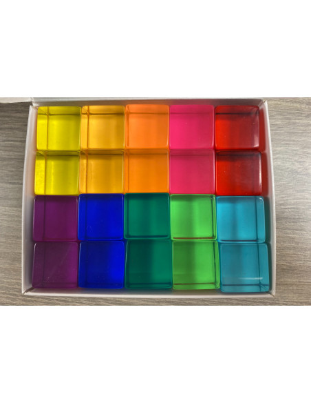 Bauspiel-0120,Set 20 cuburi acrilice luminoase, Bauspiel