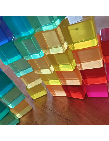 Bauspiel-0120,Set 20 cuburi acrilice luminoase, Bauspiel