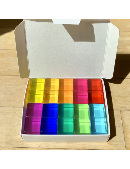 Bauspiel-0120,Set 20 cuburi acrilice luminoase, Bauspiel