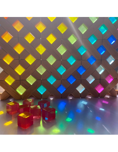 Bauspiel-0120,Set 20 cuburi acrilice luminoase, Bauspiel