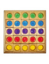 Bauspiel-0225,Set 25 cuburi din lemn cu fereastra colorata, Bauspiel