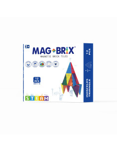 MBRX-ISOS12,Set magnetic Magbrix 12 piese triunghi isoscel - compatibil cu caramizi de constructie tip Lego