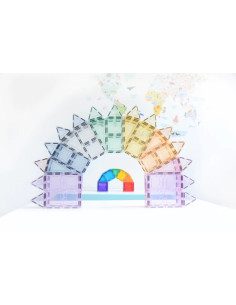 MBL-102,Set magnetic Magblox - 66 piese magnetice de constructie PASTEL transparente 2