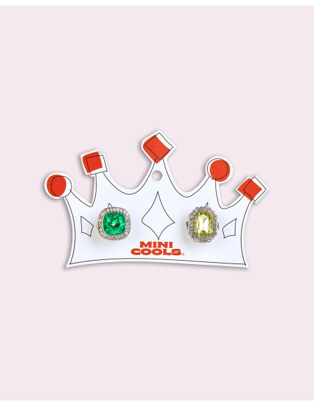 RING005,Inele Rainbow, galben si verde