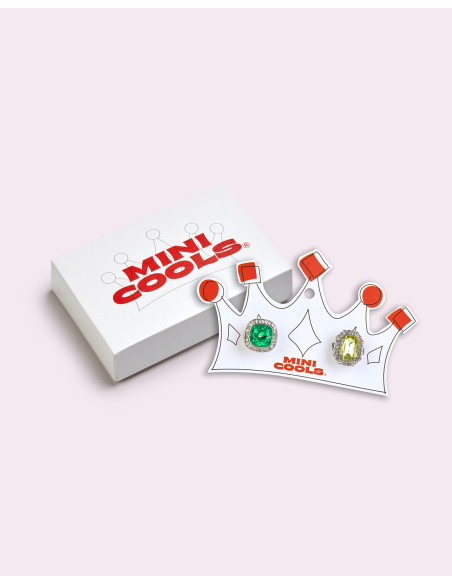 RING005,Inele Rainbow, galben si verde