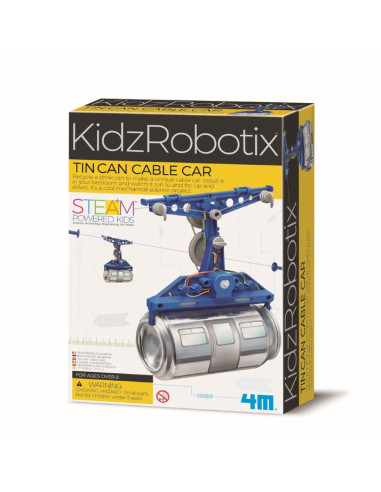 4M-03358,Kit constructie robot - Tin Can Cable Car, Kidz Robotix