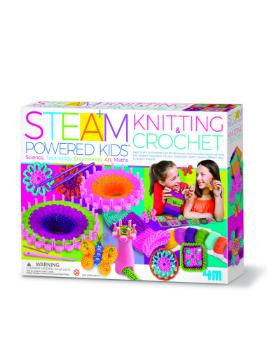 4M-05539,Kit stiintific - Tricotat si Crosetat, STEAM Kids