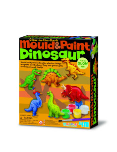 4M-03514,Atelier creativ Modeleaza si picteaza - Dinozaur care straluceste in intuneric