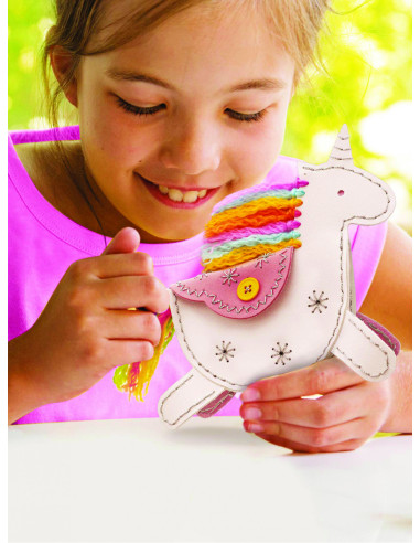 4M-04758,Set creativ DIY - Geanta din piele artificiala Unicorn