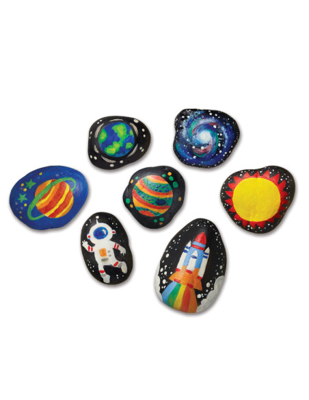 4M-04786,Set creativ - Picteaza pietre - Spatiu (stralucesc in intuneric)