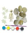 4M-04786,Set creativ - Picteaza pietre - Spatiu (stralucesc in intuneric)