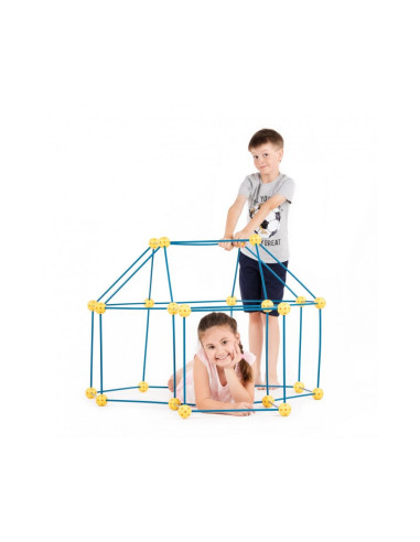 KB010001,Kit constructie 3D - Cort pentru copii - albastru galben