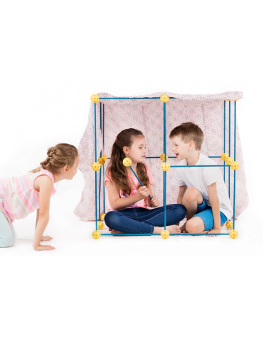 KB010001,Kit constructie 3D - Cort pentru copii - albastru galben