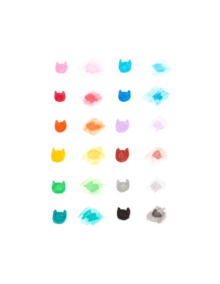 133-098,Creioane acuarele cu gel, Cat Parade, set 12 culori
