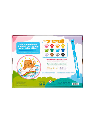 133-098,Creioane acuarele cu gel, Cat Parade, set 12 culori