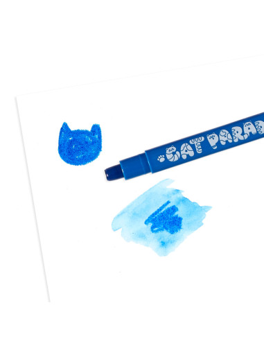 133-098,Creioane acuarele cu gel, Cat Parade, set 12 culori