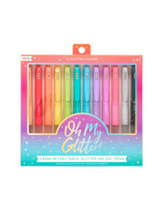 132-124,Pixuri retractabile cu gel si sclipici, Oh My Glitter!, set 12 culori