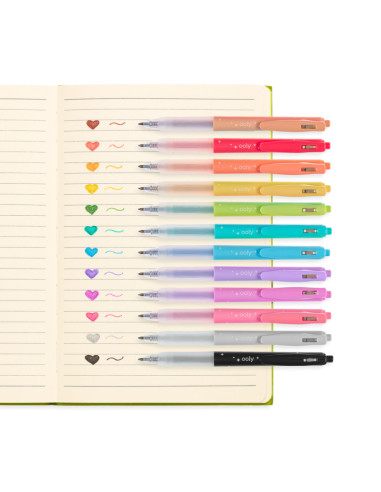 132-124,Pixuri retractabile cu gel si sclipici, Oh My Glitter!, set 12 culori