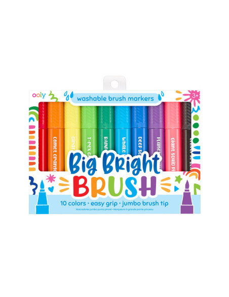 130-090,Carioci lavabile cu pensula, Big Bright Brush, set 10 culori