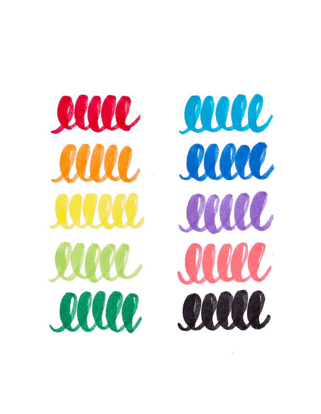 130-090,Carioci lavabile cu pensula, Big Bright Brush, set 10 culori