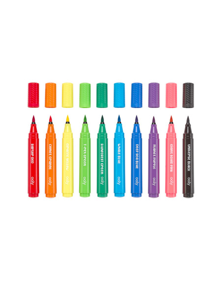 130-090,Carioci lavabile cu pensula, Big Bright Brush, set 10 culori