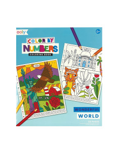 118-277,Carte de colorat pe numere - Lumea minunata