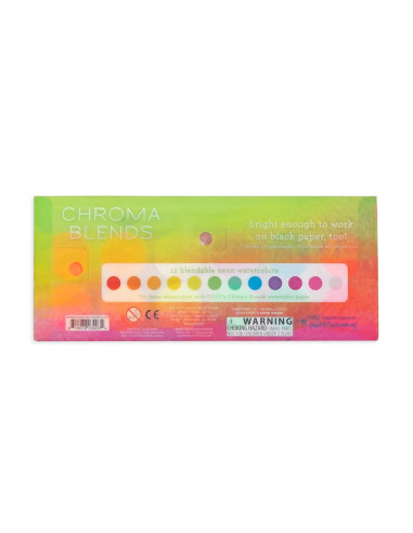 126-009,Set acuarele Chroma Blends Neon - 12 culori neon si pensula