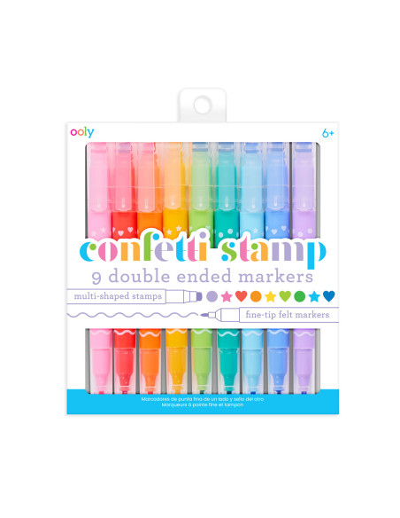 130-092,Carioci duble cu stampile Confetti Stamp - set de 9