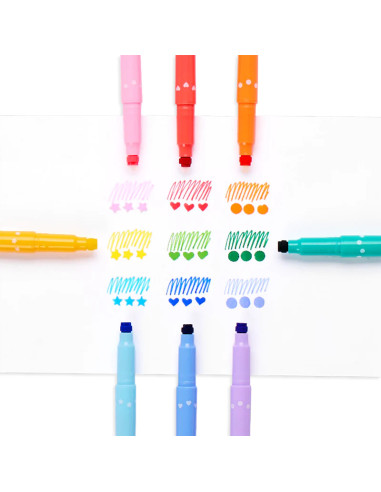 130-092,Carioci duble cu stampile Confetti Stamp - set de 9