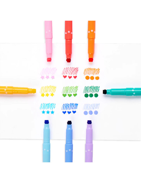 130-092,Carioci duble cu stampile Confetti Stamp - set de 9