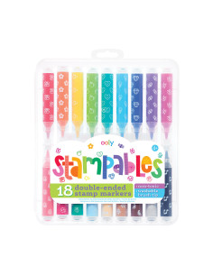 130-104,Carioci lavabile duble cu stampile Stampables- Set de 18