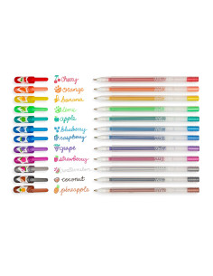 132-105,Pixuri cu gel colorate cu sclipici, parfumate, 2.0 Yummy Yummy - Set de 12 2