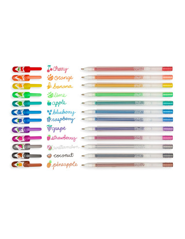 132-105,Pixuri cu gel colorate cu sclipici, parfumate, 2.0 Yummy Yummy - Set de 12