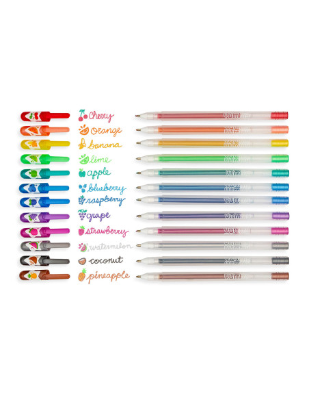 132-105,Pixuri cu gel colorate cu sclipici, parfumate, 2.0 Yummy Yummy - Set de 12