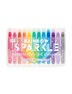 133-57,Creioane colorate cu gel acuarela cu sclipici Rainbow Sparkle Metallic - Set de 12