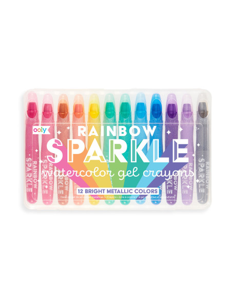 133-57,Creioane colorate cu gel acuarela cu sclipici Rainbow Sparkle Metallic - Set de 12 133-57,Creioane colorate cu gel acuarela cu sclipici Rainbow Sparkle Metallic - Set de 12